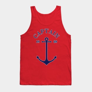 Captain anchor on thin red navy stripes marine style Tank Top
